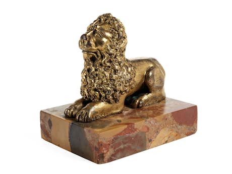 Vergoldete Bronzefigur eines Löwen